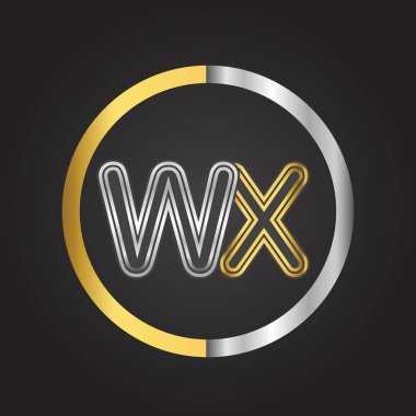 Gümüş altın harfler wx ile vektör çizim