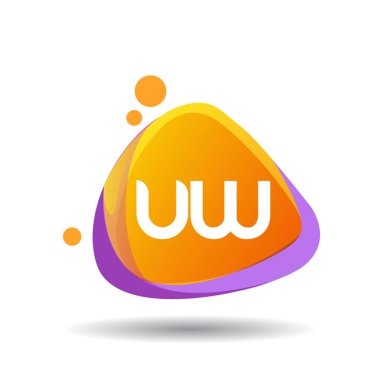 renkli vektör çizim, uw alfabesi harfleri