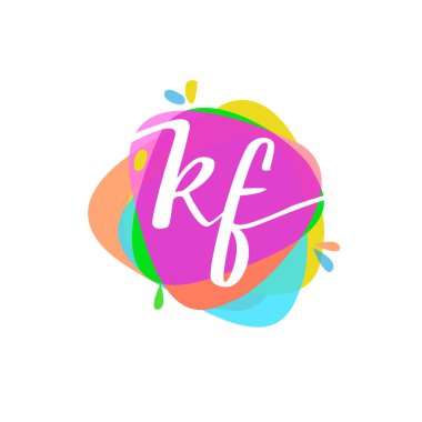 renkli vektör logo harfleri kf ile