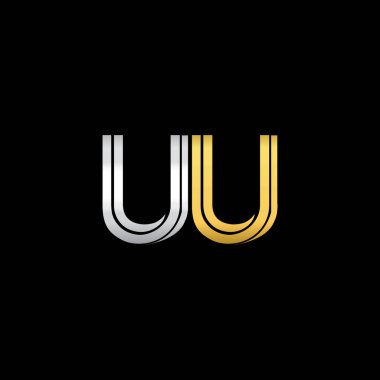 Gümüş ve altın harfler uu çizimi vektör