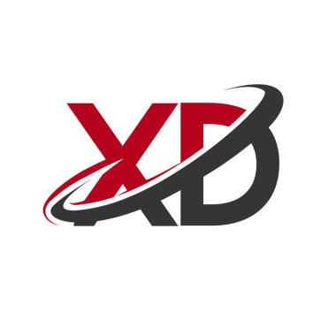 Kırmızı ve siyah vektör çizim xd mektuplar