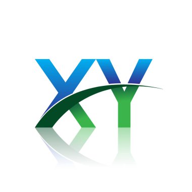 mavi ve yeşil harfler xy vektör çizim