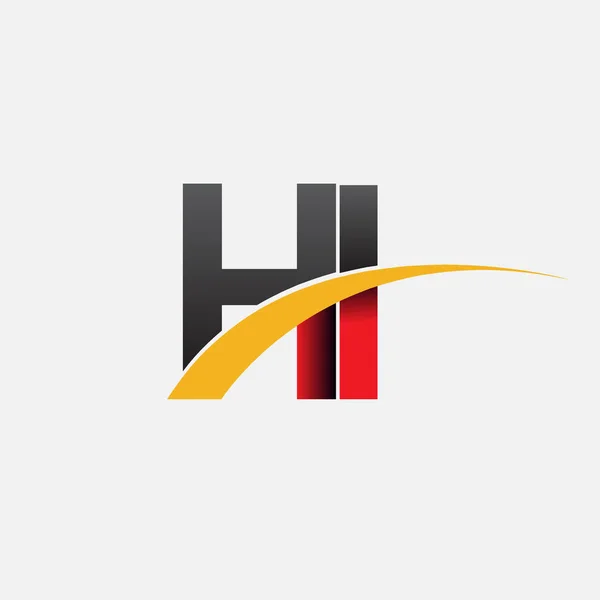 Hallo Eerste Brieven Logo Identiteit Illustratie — Stockvector