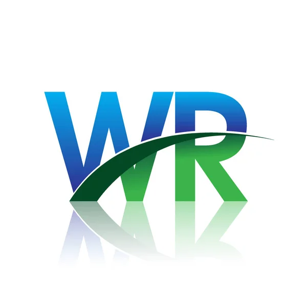 Logo Vector Niebieski Zielony Listów — Wektor stockowy