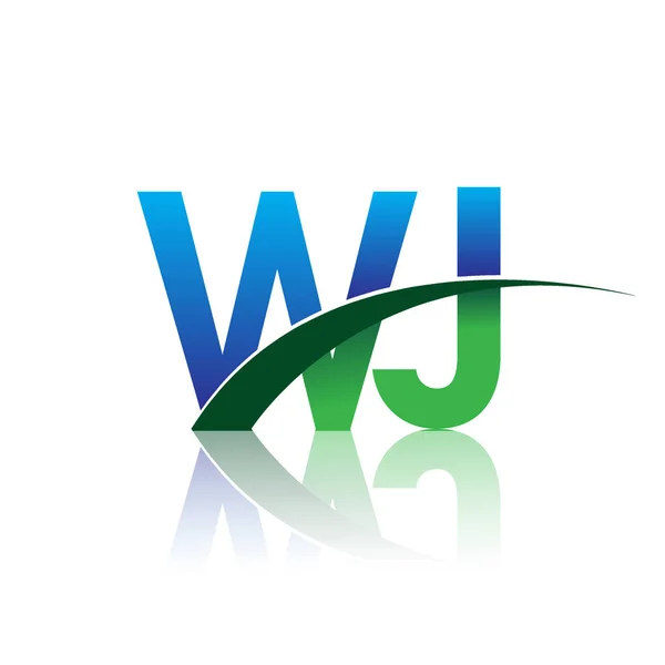 Blauwe Groene Vector Logo Met Brieven — Stockvector