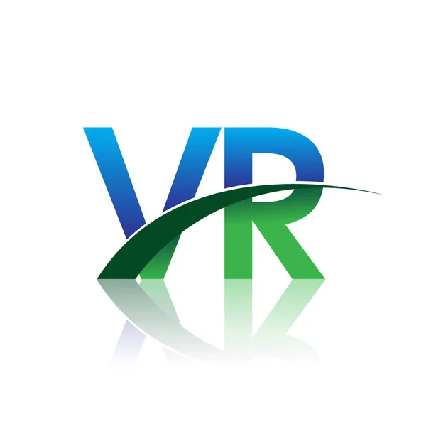 Vector Illustration Blue Green Letters — Stock Vector