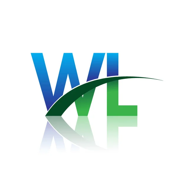 Kék Zöld Vektoros Emblémát Betűk — Stock Vector