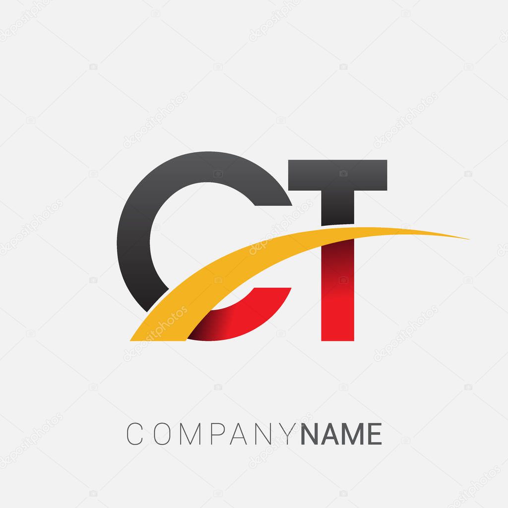 CT letters initial logo identity illustration