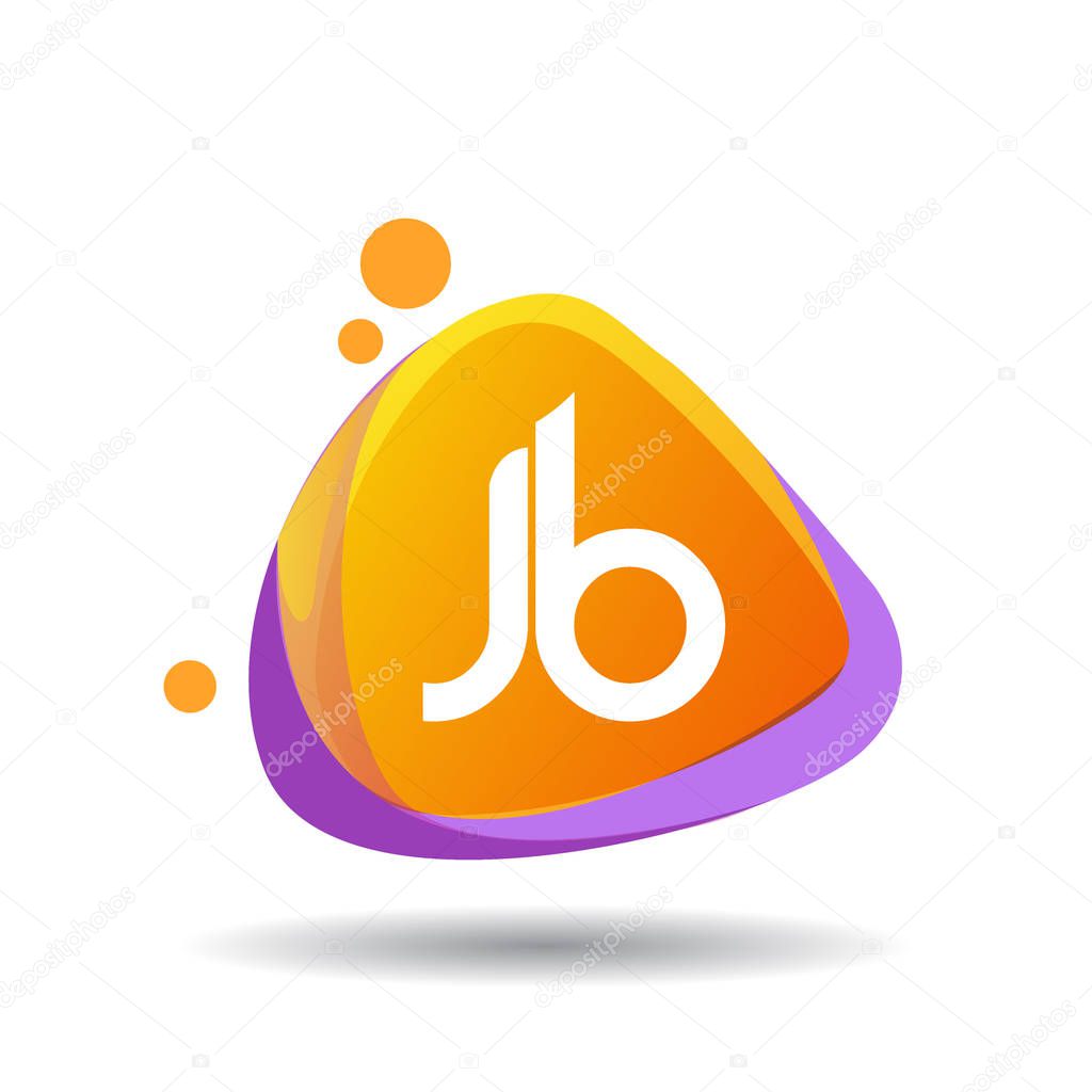Colorful vector logotype with letters jb