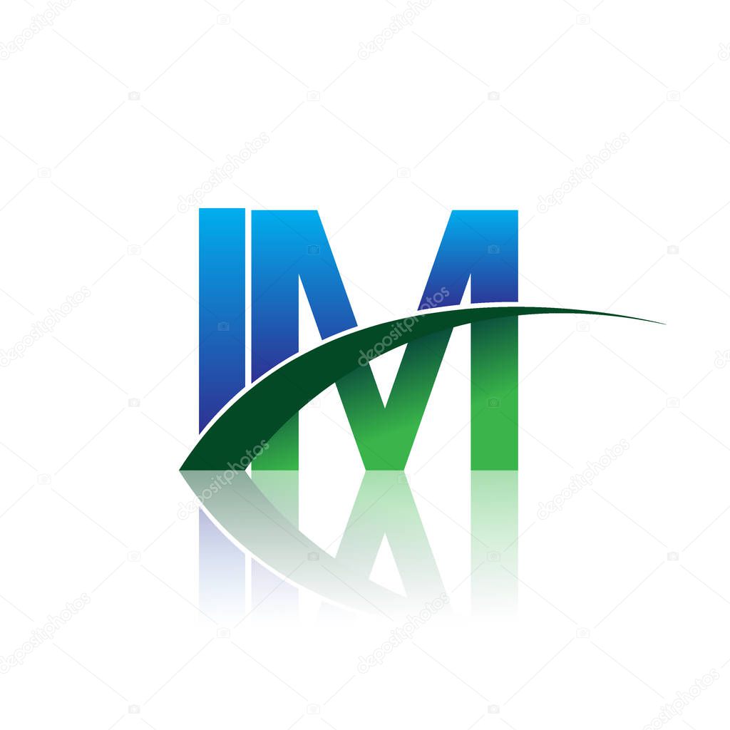 Vector illustration of blue and green letters im