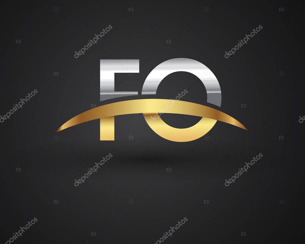 Vector illustration of silver and golden letters fo