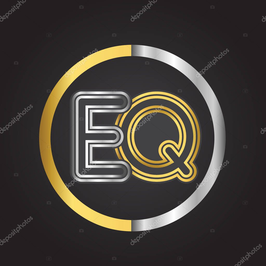 Vector illustration of  golden letters eq