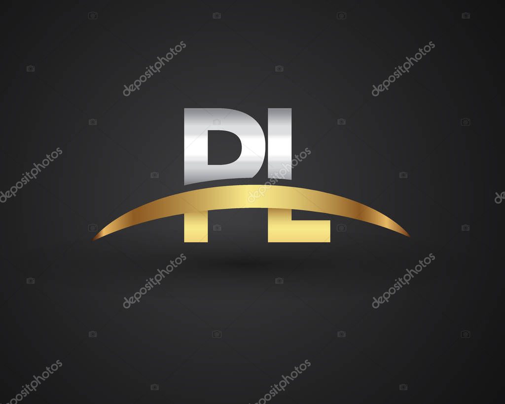 Vector illustration of silver and golden letters pl