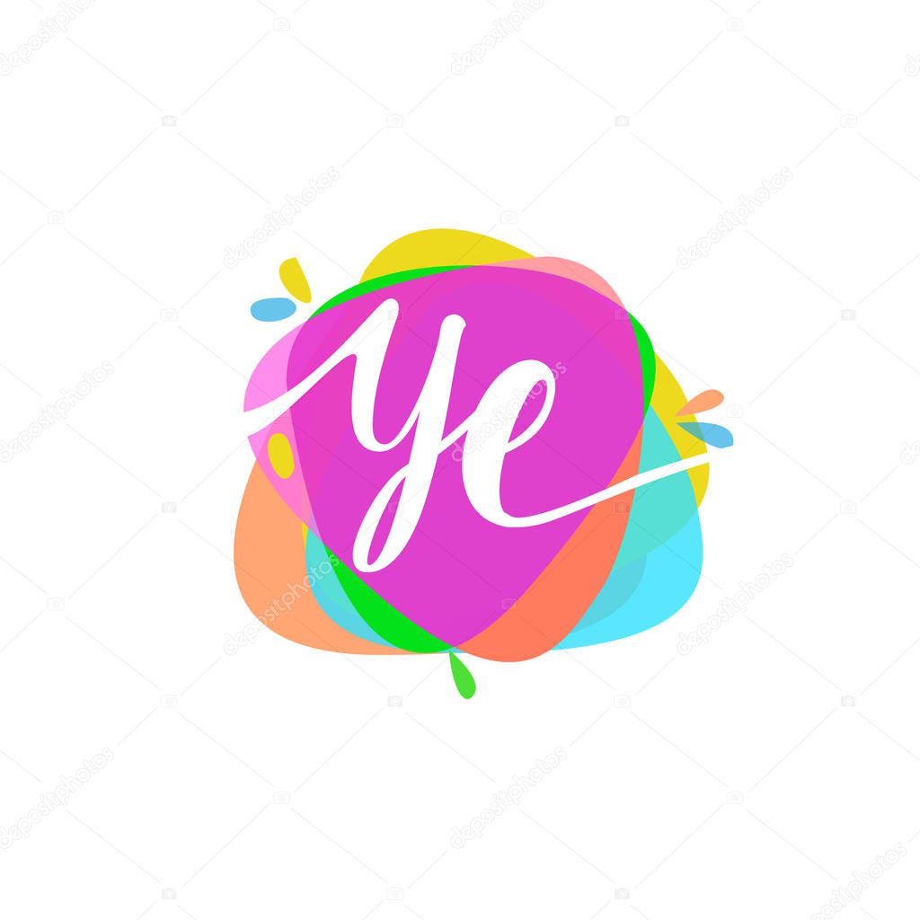 Colorful vector logotype with letters ye