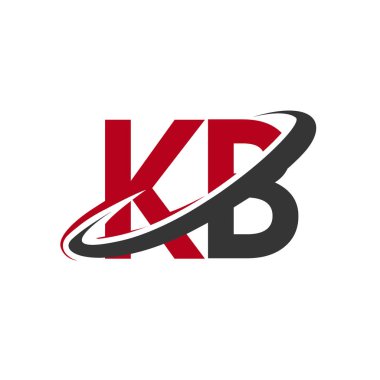 Kırmızı ve siyah alfabesi harfleri kb vektör çizim