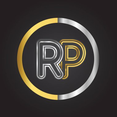 Altın harfler rp vektör çizim