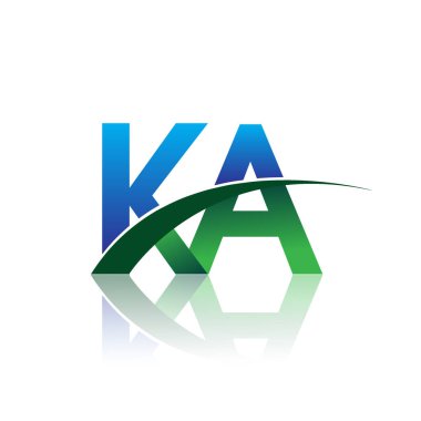 mavi ve yeşil harfler ka vektör çizim