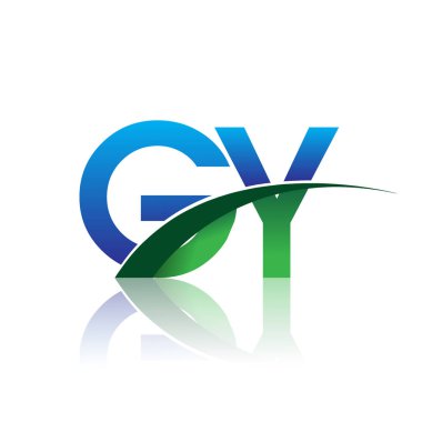 mavi ve yeşil harfler gy vektör çizim