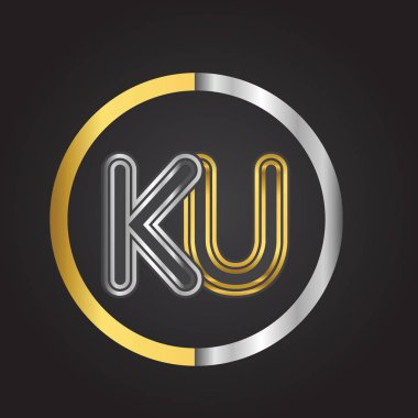 vektör çizim altın harfler ku