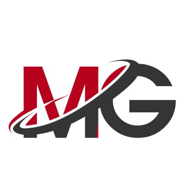 Kırmızı ve siyah harfler mg vektör çizim