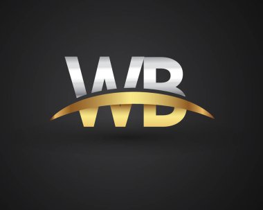 Gümüş ve altın harfler wb vektör çizim