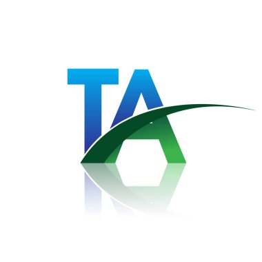 vektör illüstrasyon mavi ve yeşil harf ta