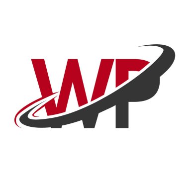 Kırmızı ve siyah vektör çizim wp mektuplar