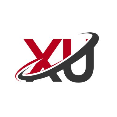 Kırmızı ve siyah harfler xu vektör çizim