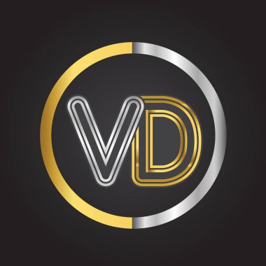 Gümüş altın ile vektör çizim vd mektuplar