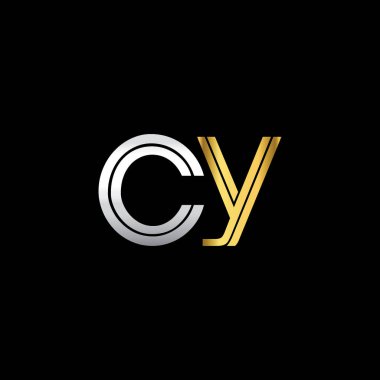 Gümüş ve altın harfler illüstrasyon vektör cy