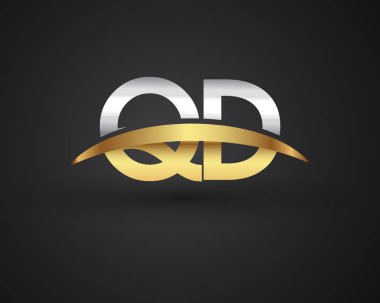 Gümüş ve altın harfler qd vektör çizim