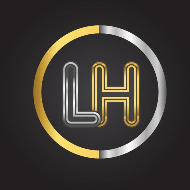 lh vektör çizim altın harfler