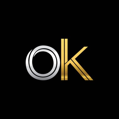 Gümüş ve altın harfler illüstrasyon Tamam vektör