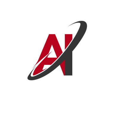 AI harfler ilk logo kimlik illüstrasyon