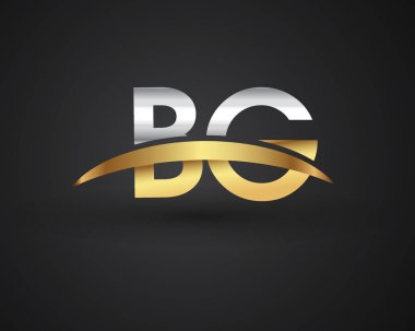 bg vektör çizim gümüş ve altın harfler