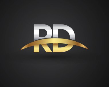 Gümüş ve altın harfler rd vektör çizim