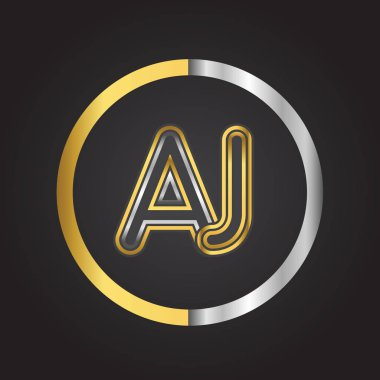 Altın harfler aj vektör çizim