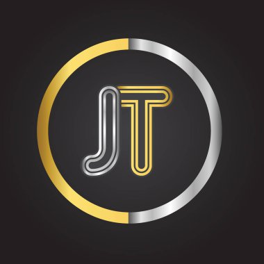 Altın harfler jt vektör çizim