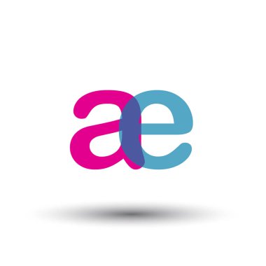 renkli vektör harf ae