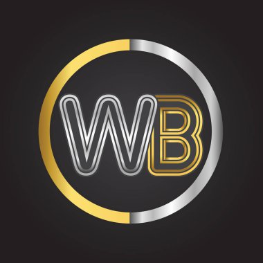 Gümüş altın harfler wb ile vektör çizim