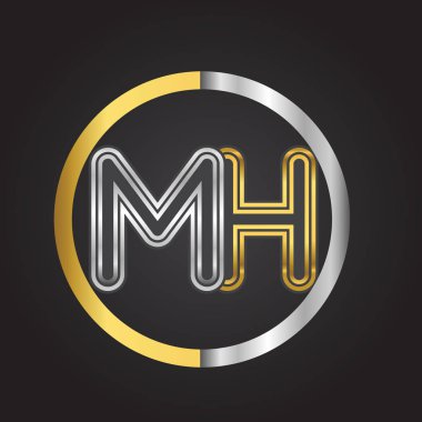 Altın harfler mh vektör çizim