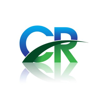 mavi ve yeşil vektör logo harfleri cr ile
