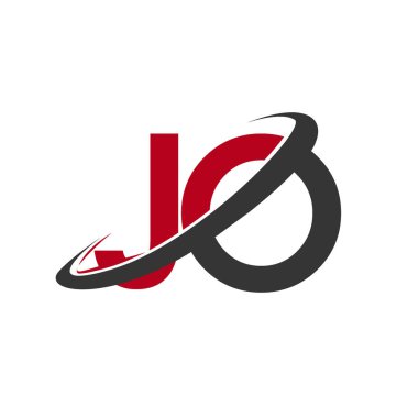 jo vektör çizim kırmızı ve siyah alfabesi harfleri