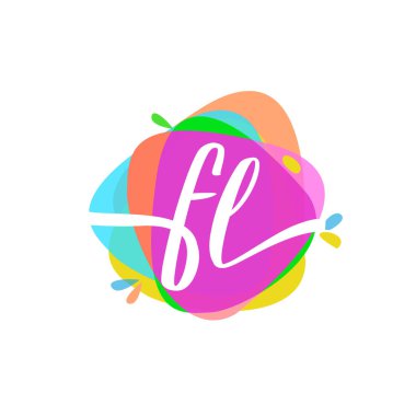renkli vektör logo harfleri fl ile