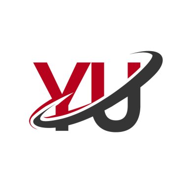 Kırmızı ve siyah harf yu vektör çizim