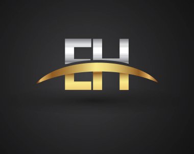 Gümüş ve altın harfler ha vektör çizim