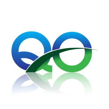 mavi ve yeşil harfler qo vektör çizim