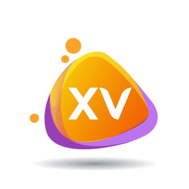 Renkli vektör logo harfleri xv ile