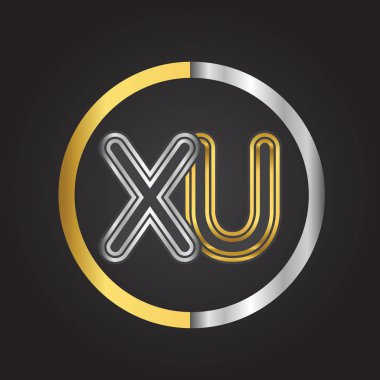 Gümüş altın harfler xu ile vektör çizim