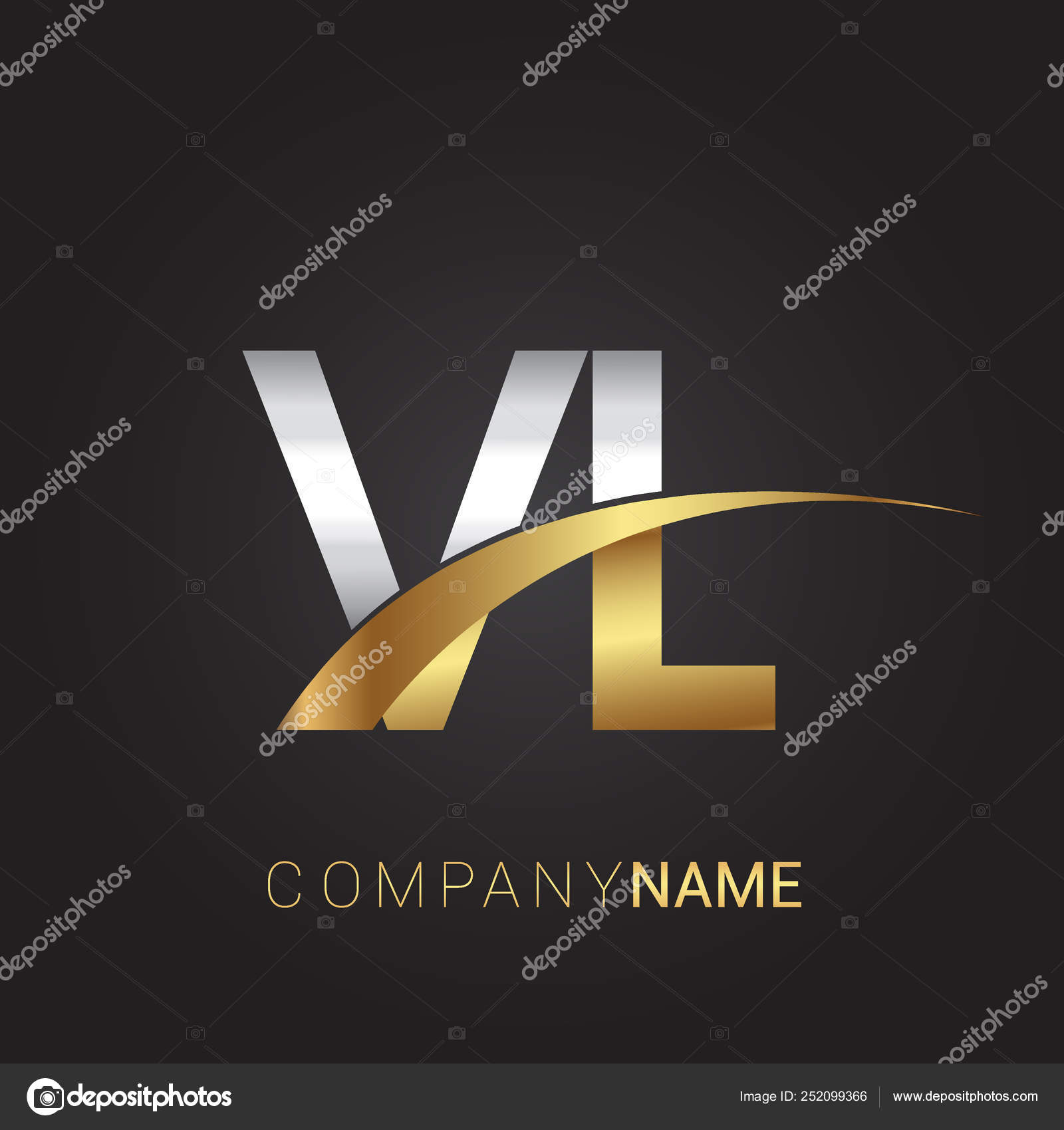 Silver Gold Vector Illustration Letters Stock Vector by